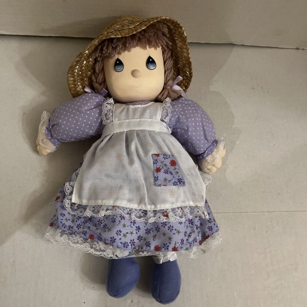 Precious Moments Collectible 2007 Plush Doll W Hat / Purple Dress ASTM D4236
